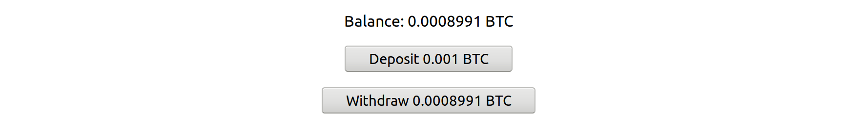 After depositing some BTC into our Ethereum contract